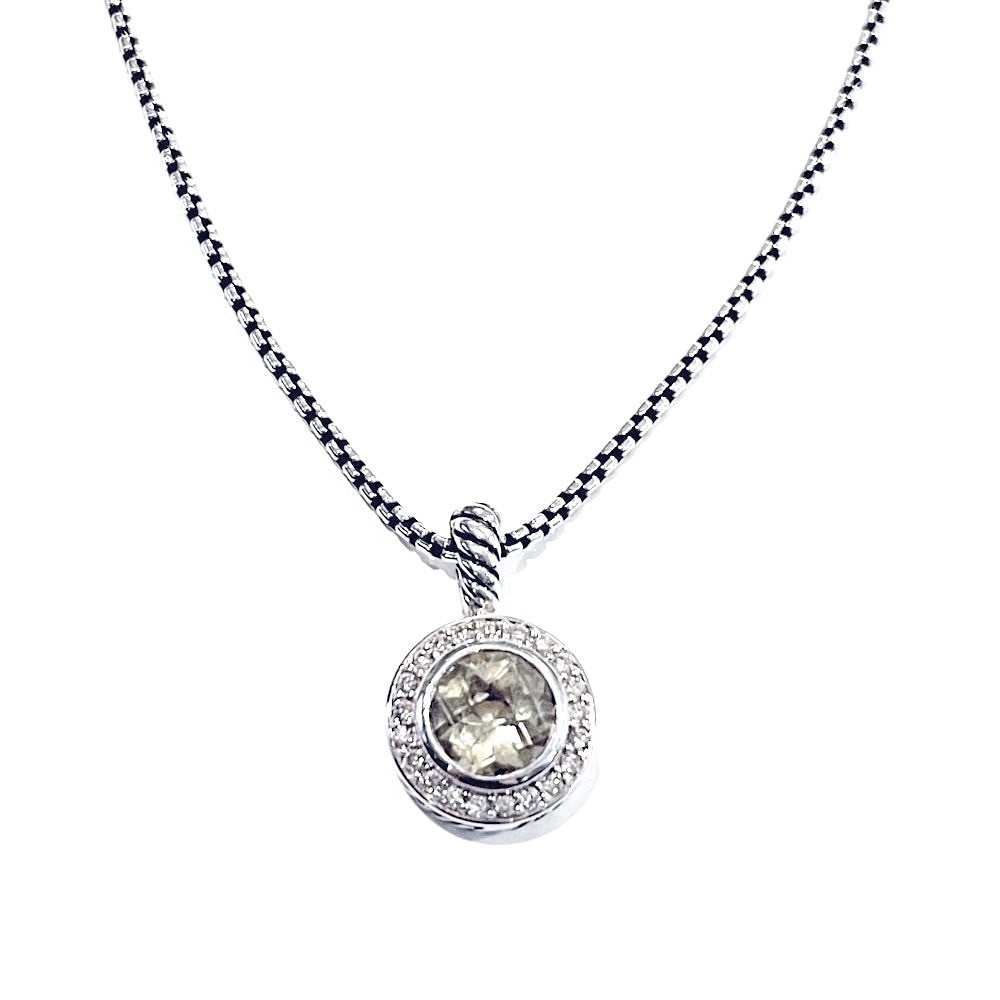 DAVID YURMAN Sterling Silver Lemon Citrine And Diamond Cerise Pendant